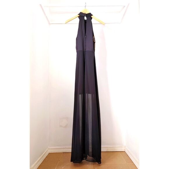 B. Smart long black and gold metal detailed dress - Picture 2 of 5